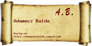 Adamecz Balda névjegykártya